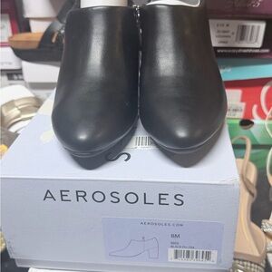 AEROSOLES Women's Bree Black Block Heel Bootie Size 8 Brand New